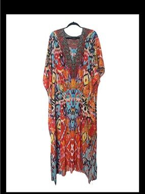 Sakkas Women’s Vibrant Multicolor Boho Maxi Dress pool cover up